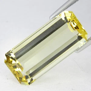13.80Cts Excellent Natural Yellow Color Unheated Scapolite Emerald Cut Gemstone - Picture 1 of 7