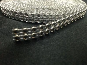 9 METRE WEDDING CAKE BLING TRIM DIAMONTE SPARKLY RIBBON  Silver 2 ROWS/10MM - Picture 1 of 3