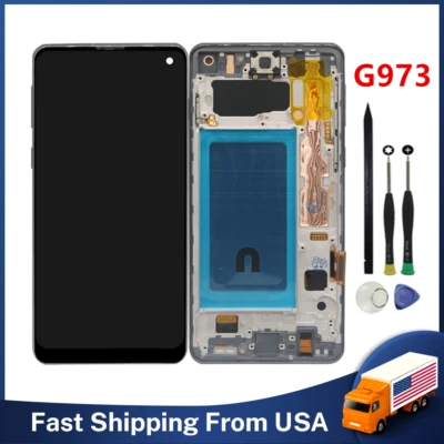 Display LCD Touch Screen Digitizer Frame Replace For Samsung Galaxy S10 SM-G973 - Image 1 of 4