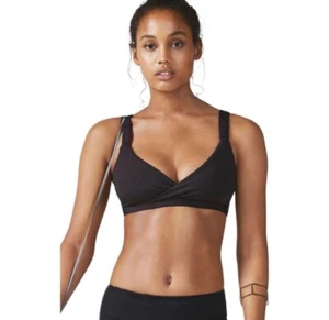 Fabletics Women's Medium Cross Front Wireless Sports Bra Stretch Ruched Straps - Picture 1 of 11