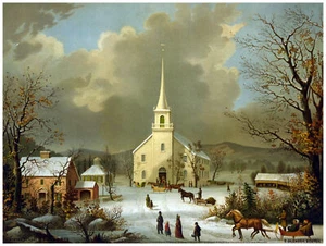 Póster victoriano de decoración. Diseño de arte gráfico fino. Ciudad de invierno. Diseño de arte en el hogar.1017 - Imagen 1 de 1
