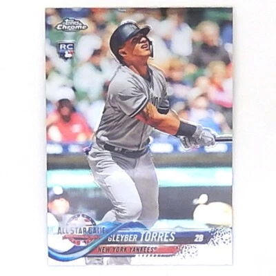 2018 Topps Chrome Update Gleyber Torres New York Yankees RC Rookie Card #HMT80 - Image 1 of 2