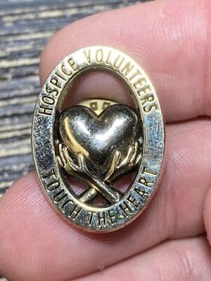 Hospice Volunteers Touch The Heart Lapel Pin Vest Collectible EUC K506 - Image 1 of 2