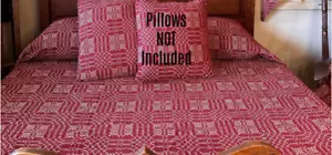 New Primitive NANTUCKET RED COVERLET Woven Bedspread Cover QUEEN - Picture 1 of 1