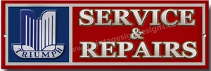 LETRERO DE METAL SERVICIO Y REPARACIONES TRIUMPH. AUTOS DEPORTIVOS CLÁSICOS BRITÁNICOS TRIUMPH. - Imagen 1 de 1