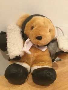 soft toy of air pilot with leather jacket,hat and cotton scarf ! - Picture 1 of 4
