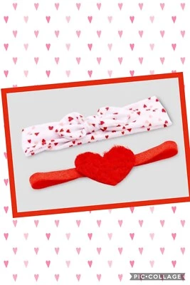 Baby Girls' 2pk Hearts Jersey Headwrap Just One You Carter's headband New Born - Image 1 of 3