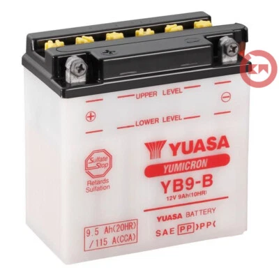 BATTERIA YUASA YB9-B ORIGINALE KAWASAKI BN Eliminator 125 1998-2008 Foto 1 de 3