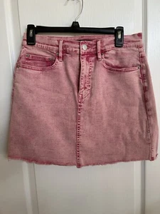 Calvin Klein Mid Rise Mini Jeansrock Denim Raw Hem Pink Gr. 28 - Bild 1 von 5
