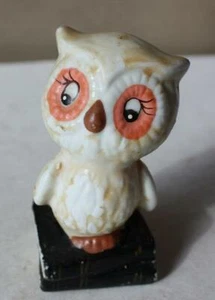 Owl Figurine Weather Forecaster on Books Ceramic Hand Painted Unmarked Adorable - Picture 1 of 1