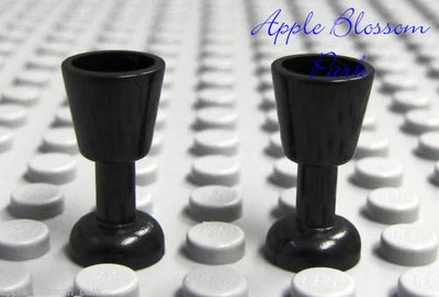 NEW Lego Lot/2 Minifig BLACK GOBLETS - Friends Minifigure Kitchen Table Cups Set - Image 1 of 3