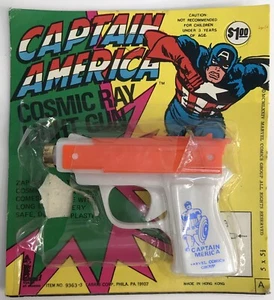 1974 CAPTAIN AMERICA COSMIC RAY LIGHT GUN Orange Marvel SEALED Larami *Read* - Picture 1 of 4