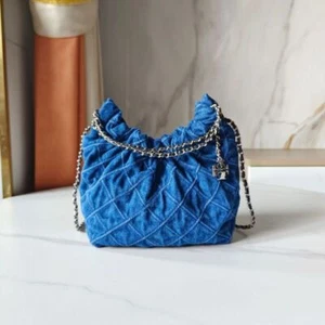 Tory Burch Mini blue denim pouch chain bag - Picture 1 of 8