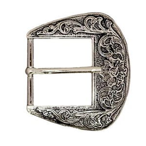 Neu Medium Pin Zinke Gürtelschnalle Silber Metall Frauen Cowgirl Rodeo Mode - Bild 1 von 2