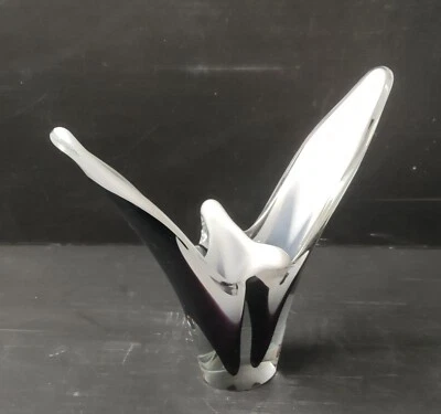 Vaso Forma Farfalla Vetro Segno Flygsfors Serie Conchiglia Design 60 Scandinavo - Immagine 1 di 4