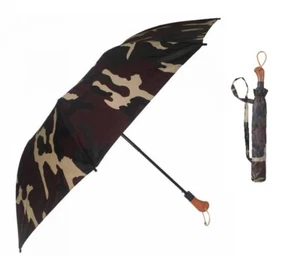 OMBRELLO AUTOMATICO CHIUDIBILE RICHIUDIBILE MIMETICO CAMOUFLAGE CACCIA PESCA - Foto 1 di 2