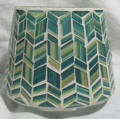 Yankee Candle Tarro Grande Tono AZUL MOSAICO Artístico Espiga Azul Verde azulado Crema Foto 1 de 4