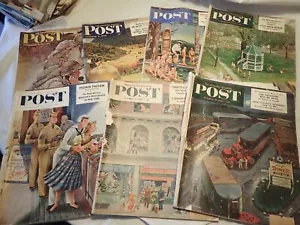 Vintage Saturday Evening Post Magazine lot of 8 - 1940s 1950s - Picture 1 of 8