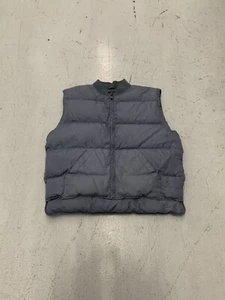 Vintage Eddie Bauer Quilted Down Vest Size XL 90s Bubble Goose Gray Bomber - Picture 1 of 9