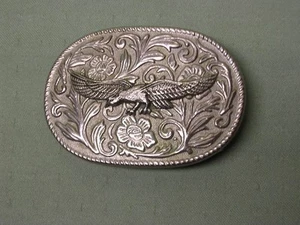 Flying Eagle with Flowers & Vines background Buckle, Very Nice, NEW. - Picture 1 of 2