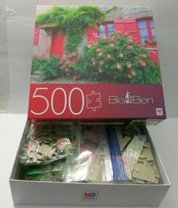 MB Big Ben Village House 500 Piece Jigsaw Puzzle Flower - Picture 1 of 8
