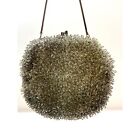 Tiny Vintage 50's 60's Off-White Beaded w Sequins Evening Clutch Purse Walborg
