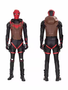 DC Gotham Knight rote Kapuze Cosplay Kostüm Spiel Outfits Halloween Maske Schuhe Menge - Bild 1 von 22