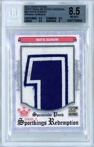 2012 SPORTKINGS SPECTACULAR PATCH - 1/1 MATS SUNDIN LEAFS JERSEY RELIC - BGS 8.5 - Picture 1 of 2