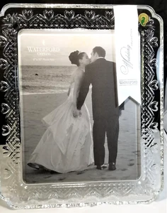 WATERFORD Cristallo Matrimonio Cimelio 8 x 10 Cornice Waterford Scatola con Etichette # 139937 - Foto 1 di 8
