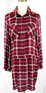 Andre By Unit Plaid Tunic Dress Size Medium Long Sleeve - Picture 1 of 5