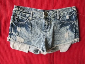 Amethyst Destroyed  Denim Mini Cut off Jeans Shorts Junior Womens size 10 - Picture 1 of 6