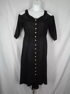 Maxi Vestido Bridgette Negro Hombro Frío Soft Surroundings Talla PM Nuevo - Imagen 1 de 6