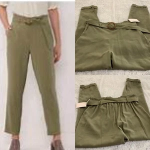 LC Lauren Conrad Slim-Fit Paper Bag Trouser Pants Sz M - Picture 1 of 12