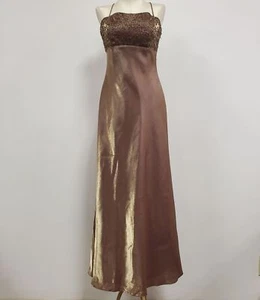 VTG Blondie Nites Fairy Grunge Beaded Babydoll Maxi Prom Dress Size 7/8 Shimmer - Picture 1 of 18