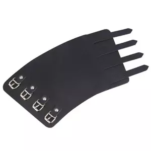 PU Leather Gauntlet Wristband Wide Bracer Arm Cuff Black - Picture 1 of 4