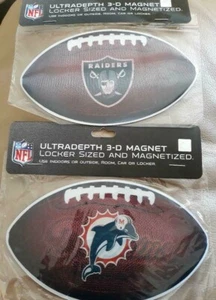 NFL Los Angeles Raiders or Miami Dolphins Ultra Depth 3-D Magnet, New - Picture 1 of 5
