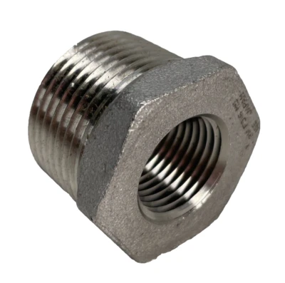 Hex Bushing 1" x 1/2" Class 3000 lb. Forged 316/316L Stainless Steel (Lot of 5) - Image 1 of 4