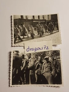 Foto fronte occidentale Francia 1940 belgo-francese prigionieri + ""Cafe Du Marche"" + più orig - Foto 1 di 8