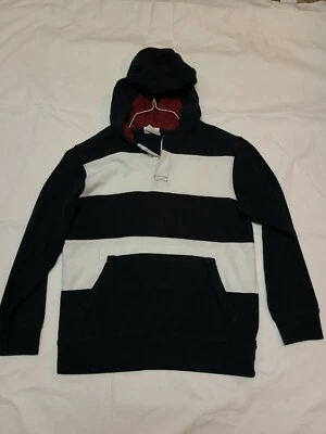 Boy's Crazy 8 Black and White striped Hoodie Size L (10/12). Great Condition.  - Image 1 of 2