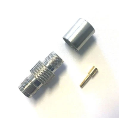 Paquete de 10 conectores coaxiales TNC hembra crimpado RF para RG8 LMR400 Stock en EE. UU. Foto 1 de 3