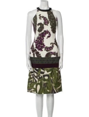 Giambattista Valli Paris dress green purple floral shift silk cotton Size M - Image 1 of 4