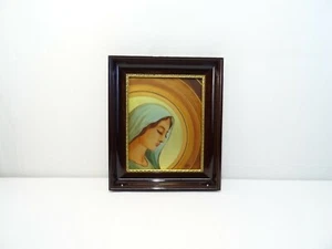 TABLEAU VIERGE MARIE PEINTURE FIXE SOUS VERRE P ALIX VIRGIN PAINTING VERGINE - Picture 1 of 8
