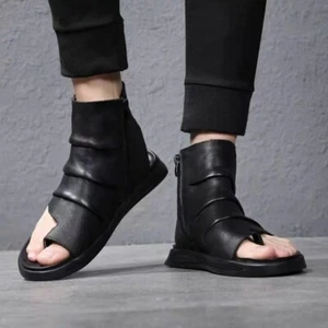 Sandalias de verano de cuero real para hombre zapatos playa moda hondas botas altas - Imagen 1 de 11