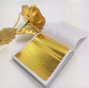 100pcs Sheets Imitation Gold Silver Foil Paper Leaf Gilding DIY Art Craft Paper - Picture 1 of 3