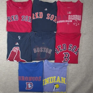 LOT OF 9 Tees Men 4XLT Vtg Boston Red Sox T Shirt 90s Logo Graphic y2k Sports - Picture 1 of 22