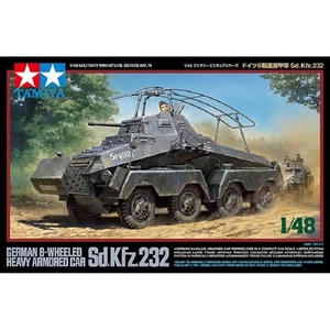 Tamiya 32574 Sd.kfz.232 1/48 : Voiture Blindée 8x8 Emblématique, Antenne Cadre,  - Imagen 1 de 6