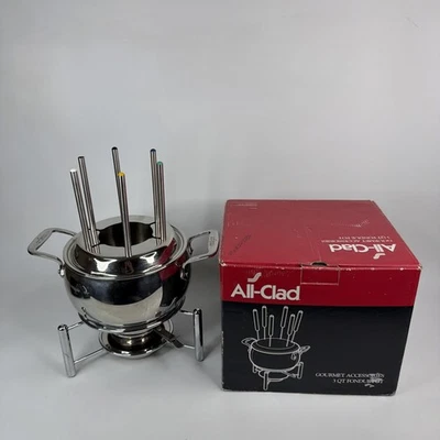 All-Clad 3 Qt Fondue Pot Gourmet Accessories 18/10 Stainless Steel 100% - Image 1 of 4