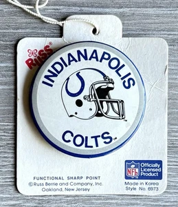 Vintage 1980s  Indianapolis Colts NFL Button By RUSS (Brand NEW) - Picture 1 of 2