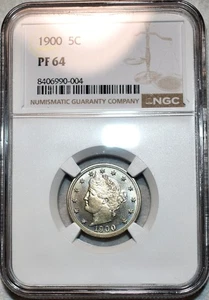 NGC PF-64 1900 Liberty Nickel, Deeply Mirrored, Iridescent Toned Proof! - Picture 1 of 2