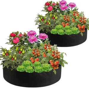 Fabric Raised Garden Bed, 2 Pack 50 Gallon Fabric Raised Planting Bed Round G... - Picture 1 of 8